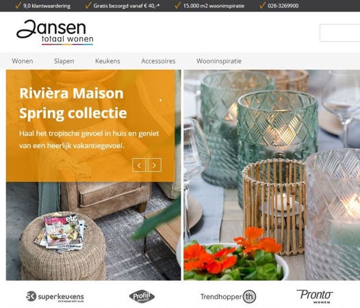 Ontwikkeling webshop Jansen Totaal Wonen